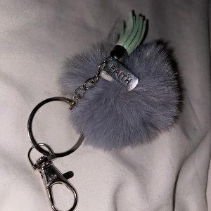Handmade grey faith keychain